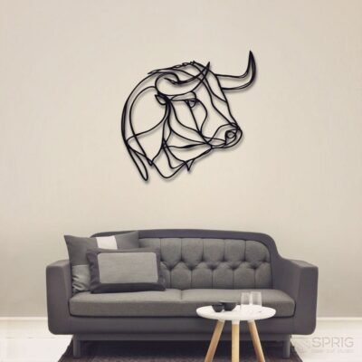 "Buffalo Bull Wall Décor Premium MDF Wood Art for Executive Office".