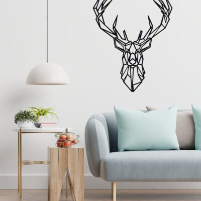 "Elegant Deer MDF Wall Art Premium Wood Decor for Luxury Living Room".