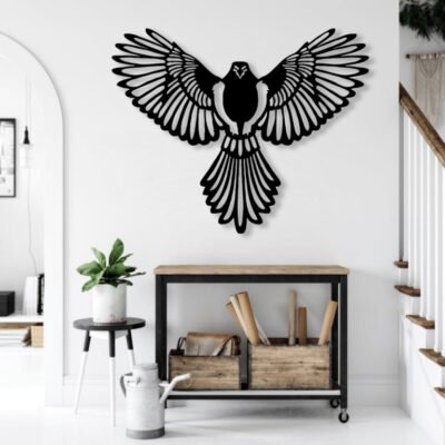 "Majestic Eagle MDF Wall Art Flying Bird Decor for Office Interior".