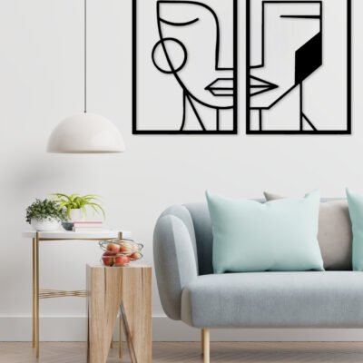 "Portrait Girl Face Minimalist Line Art for Bedroom Aesthetic".