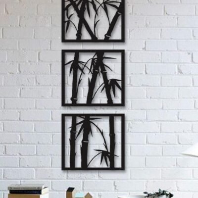 "Bamboo Tree Wall Art Nature Design Home Decor for Living Room"