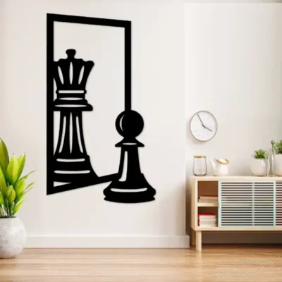 Sale "Chess King Wall Art Premium MDF Wood Decor for Executive Office Interior".
