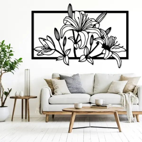 Elegant Floral Wall Art – MDF Wooden Decor "Elegant Floral Wall Art Set of 2 MDF Wood Decor for Living Room".