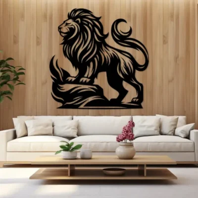 Sale "Regal Lion MDF Wall Decor Premium Wooden Lion Art for Home Office".