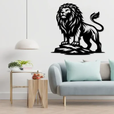 Sale "Royal Lion MDF Wall Art Elegant Wooden Decor for Home Entrance".