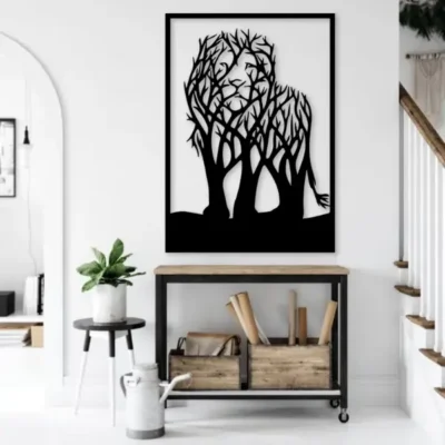 Sale "Powerful Lion MDF Wall Sculpture Artistic Wooden Wall Art for Executive Office".