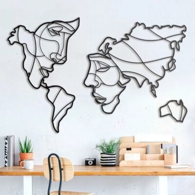 Premium MDF World Map Wall Art
